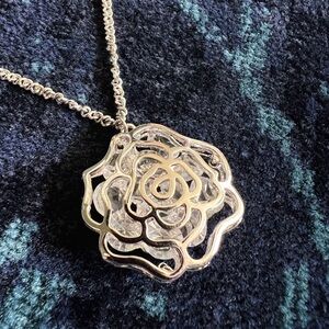 Rose Quartz Silver Pendant Necklace